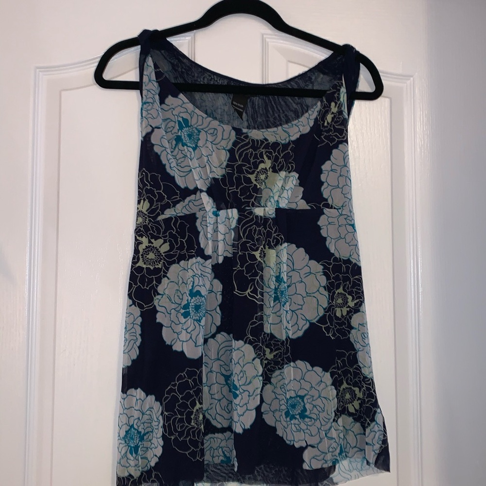 NY&COMPANY sleeveless floral tie back top,XL